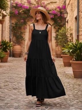 Black Tiered Maxi Dress